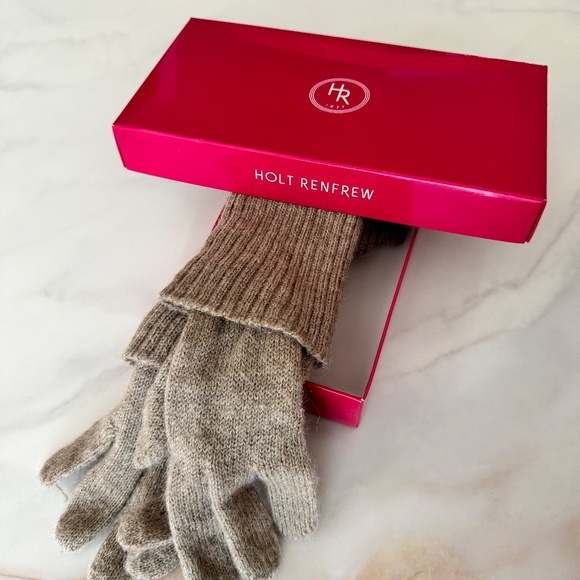 HOLT RENFREW Mohare/Wool Winter Gloves ONE SIZE - Picture 7 of 8